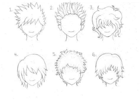 Anime Boy Hair Outline