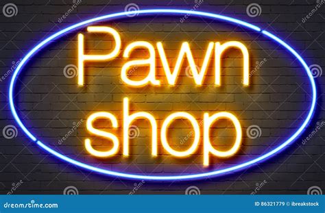 Pawn Shop Neon Sign On Brick Wall Background Stock Illustration Illustration Of Texture