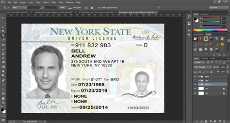 New York Driver License Template Psd