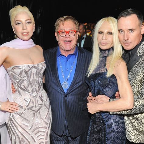 lady gaga sir elton john donatella versace and david furnis from 2014 oscars party pics e news