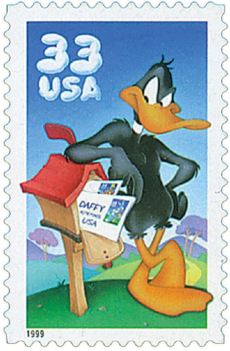 1999 33c Daffy Duck 10th Stamp Imperf Panel Daffy Duck Usa Stamps