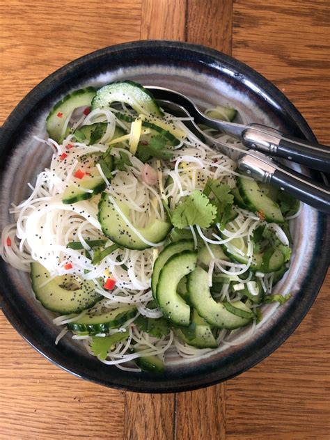 Cucumber And Rice Noodle Salad Lucy S Friendly Foods