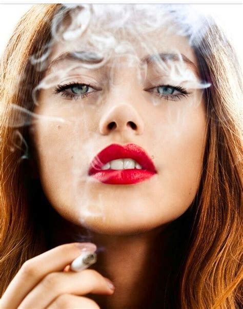 Smoking Ladies Women Smoking Cigarettes Septum Ring Nose Ring Adriana Lima Red Lips