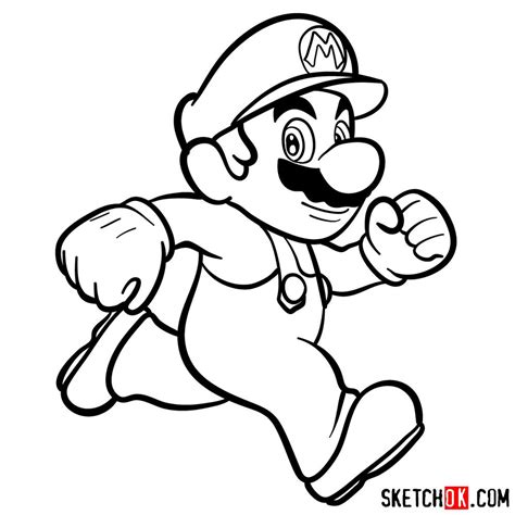 How to draw anime for beginners? How to draw Super Mario running - Step by step drawing ...