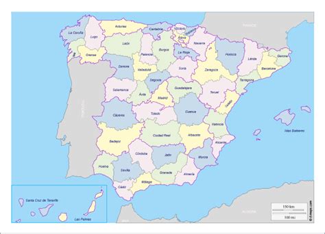 Mapa Político De España Vector Vector Clipart