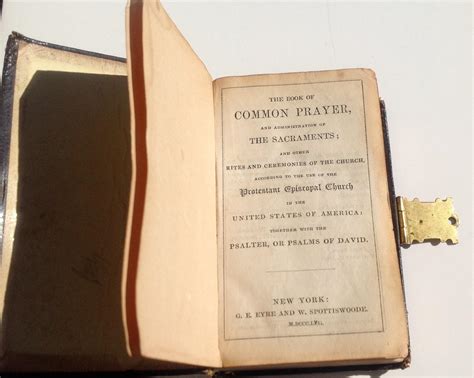 Victorian 1857 Leather Protestant Episcopal Book Of Common Prayer From