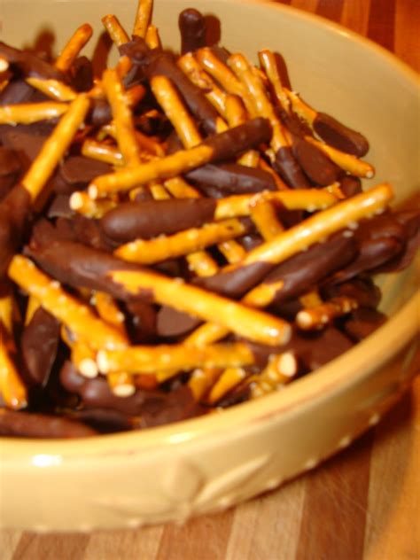 Just Cooking Chocolate Dipped Pretzel Sticks
