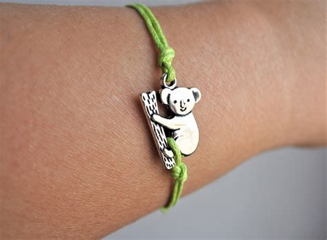 sale cute silver koala bracelet koala anklet or koala etsy