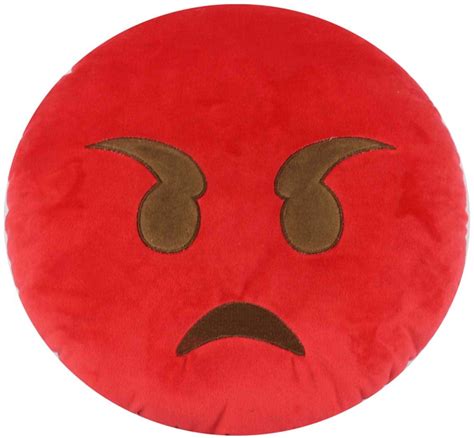 Emoji Red Angry Anger Face Pillow Stuffed Cushion Plush Toy Comfy Touch