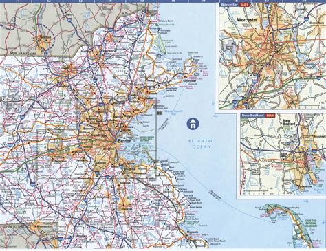 Map Of Massachusetts Eastern Free Highway Road Map Ma With Cities