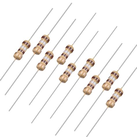100pcs axial carbon film resistors 180 ohm 0 25w 5 tolerances 4 color bands