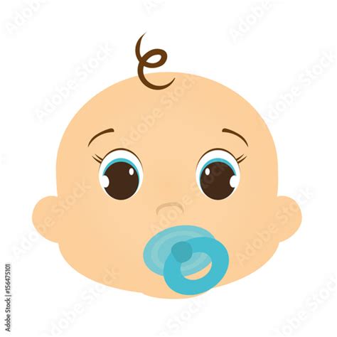 Cute Baby Boy Icon Over White Background Vector Illustration Stock