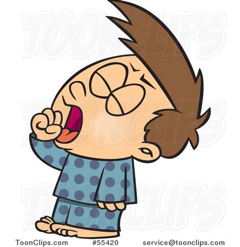 Cartoon Tired Boy Yawning 55420 By Ron Leishman