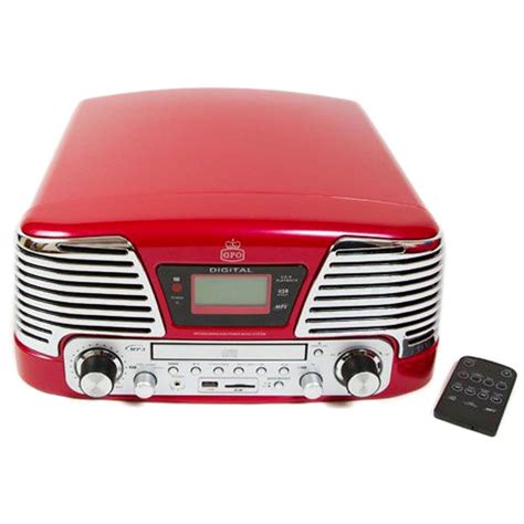 Best wifi headphones uk for tv sound buying guide. GPO Memphis Turntable 4 in 1 Music Centre in Red from Black by Design