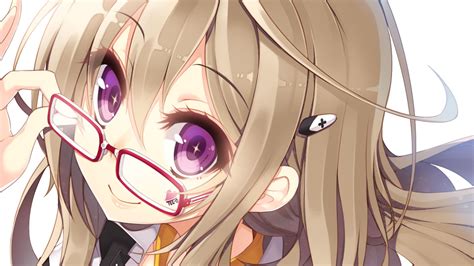 Brown Hair Kawaii Cute Anime Girl With Glasses Anime Wallpaper Hd