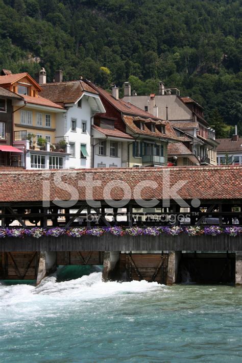 River Aare In Front Of Thun Switzerland Stock Photo Royalty Free