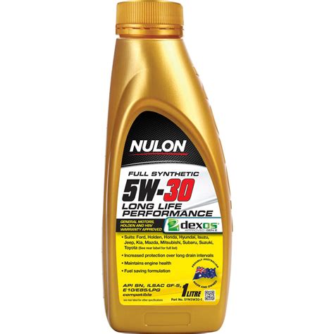 However, as years pass, unused engine oils can become obsolete and fail to meet the technical requirements of current engines. Nulon Full Synthetic Long Life Engine Oil - 5W-30 1 Litre ...