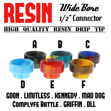 Jual Resin Wide Bore Drip Tip Goon Limitless Kennedy Mad Dog Dll