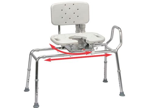 Snap N Save Sliding Shower Chair Bath Transfer Bench W Cut Out Swivel
