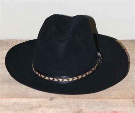 Vintage Black Stetson Cowboy Hat 3x Beaver Size 6 34