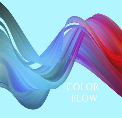 Modern Colorful Flow Poster Wave Liquid Shape In Blue Color Background