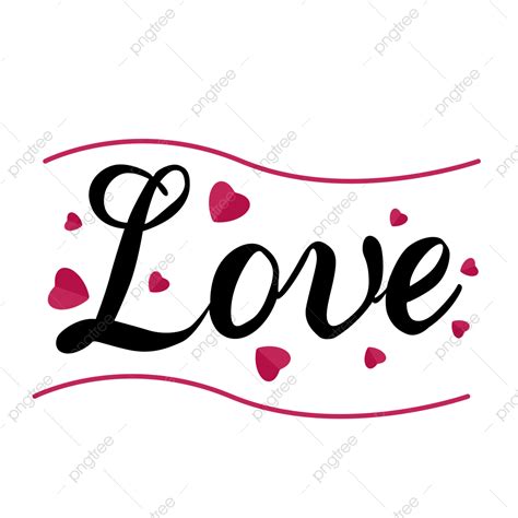 Love Text Lettering Handwritten With Hearts Free Vector And Love