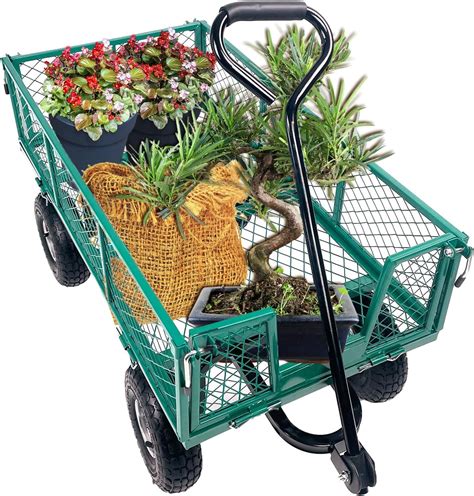 Togarhow Steel Garden Cart 900lbs Folding With Removable Mesh Sides
