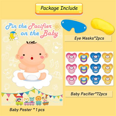 Hooqict Pin The Pacifier On The Baby Game Baby Pacifier Games With