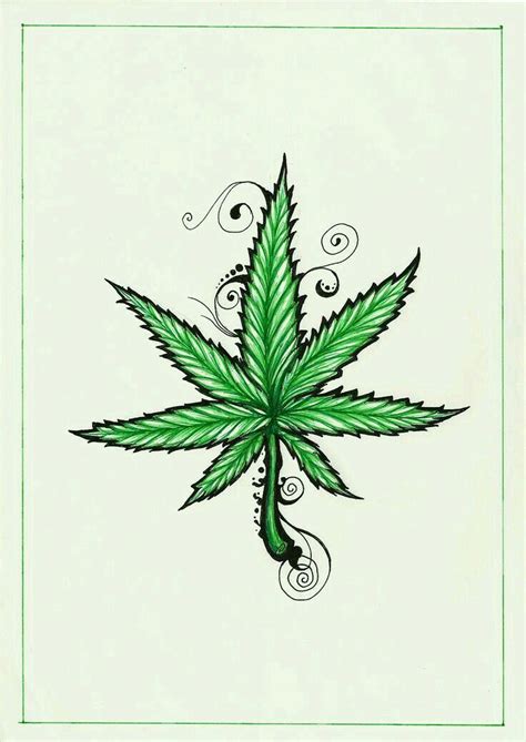 How To Draw A Weed Leaf at How To Draw