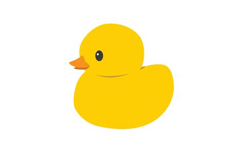 Yellow Rubber Duck Clipart Simple Cute Yellow Duck Toy Flat Vector
