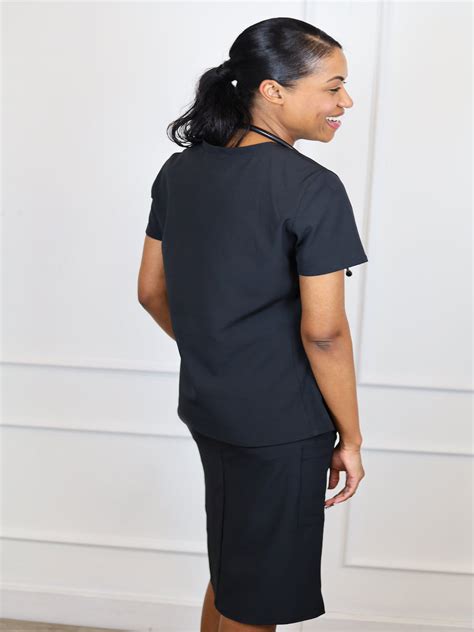 Womens Medical Scrub Skirt Black Csaucy