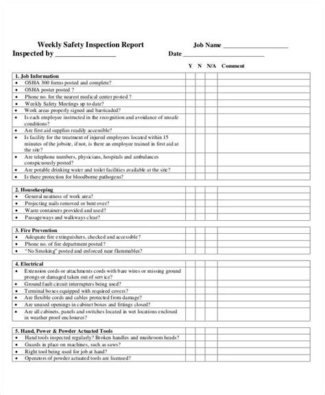 Fire Safety Inspection Sheet