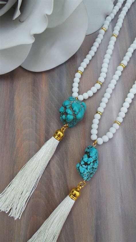 Long Beaded Tassel Necklace Summer By Allaboutevecreations Beaded