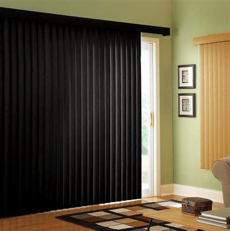 When rolled up, the system blends in with the door's trim for a seamless look. Curtains Over Vertical Blinds Sliding Glass Doors | Home ...