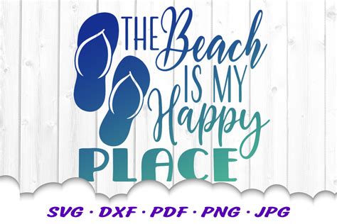 Embellishments The Beach Is My Happy Place SVG Cricut And Silhouette