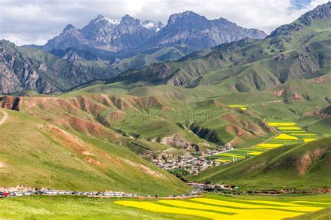 China Qinghai Qilian County Zhuoer Mountain Scenic Stock Photo Image