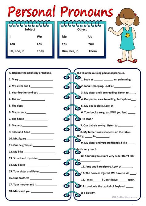 Pronouns Practice Worksheets