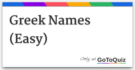 Greek Names Easy