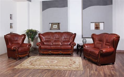 Avoid smaller pieces of furniture and go for the larger items. 100 Sofa in Genuine Leather by ESF w/Optional Loveseat & Chair