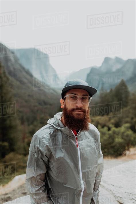 Portrait Of Hiker In Nature Reserve Yosemite National Park California
