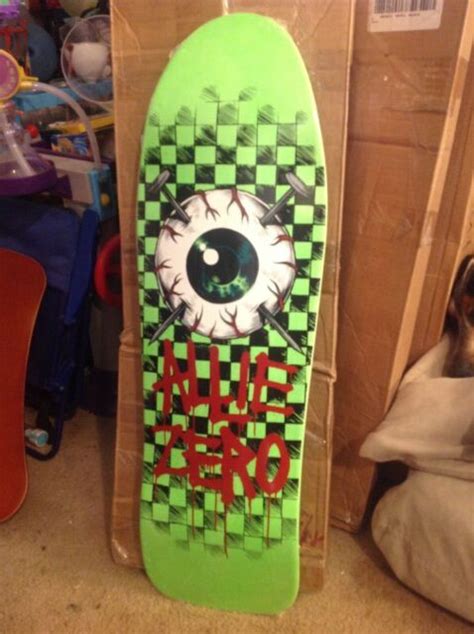Rare Zero Jon Allie Eye Eyeball Shaped Afterlife Skateboard Deck 975