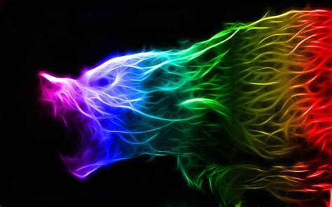 Fractal Art Fractals Cool Wallpaper Neon Signs Rainbow Animals
