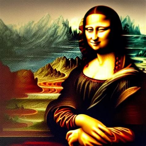 A Painting Of The Mona Lisa By Bob Ross Stable Diffusion Openart