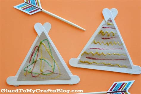 Popsicle Stick Teepees Craft Stick Crafts Kids Fall Crafts Crafts