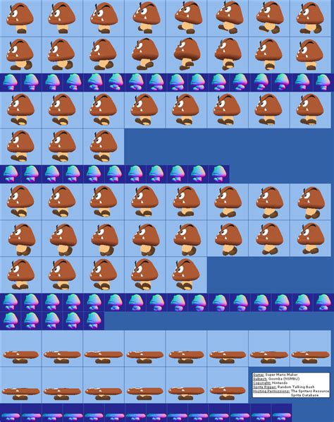 The Spriters Resource Full Sheet View Super Mario Maker Goomba
