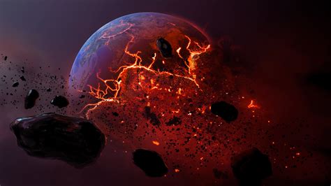 Meteor Burning Earth Planet Apocalyptic
