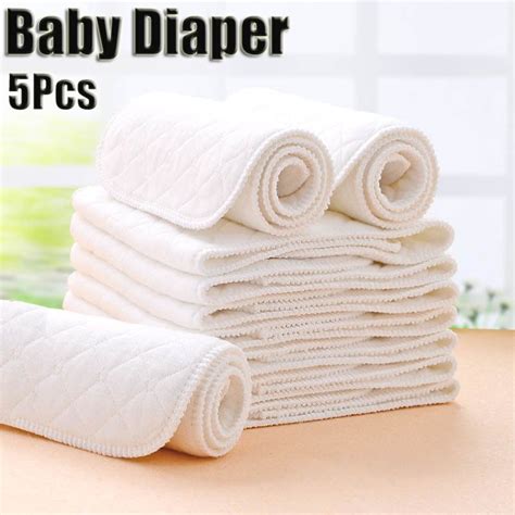 High Quality 5pcslot Six Layers White Ecological Cotton Baby Diapers