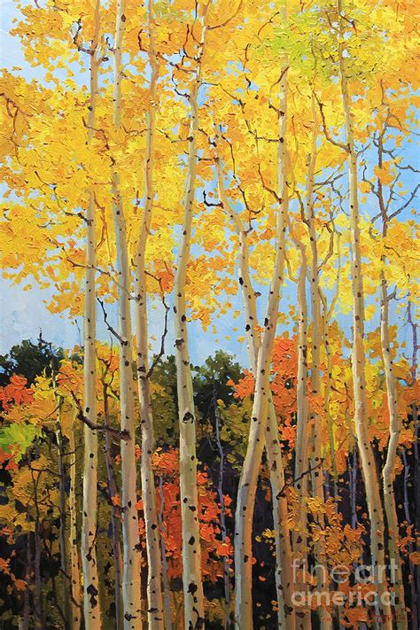 Fall Aspen Santa Fe Painting By Gary Kim Pixels