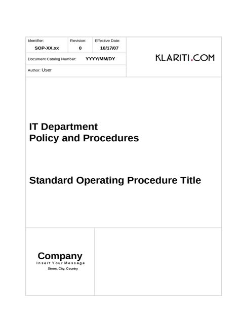 Standard Operating Procedure Template Edit Fill Sign Online Handypdf