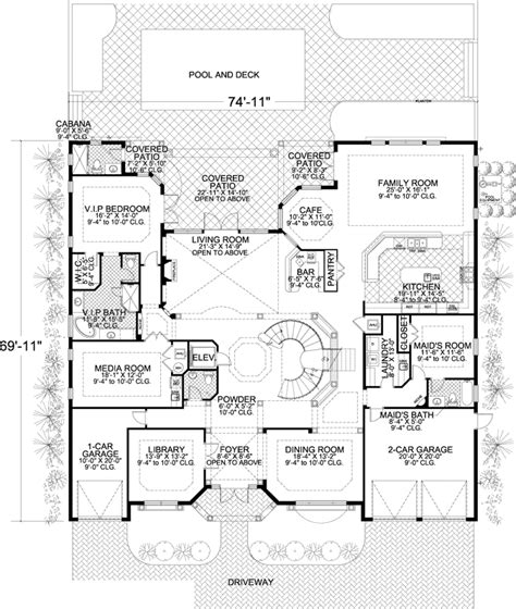 Italian House Plan 7 Bedrooms 8 Bath 7883 Sq Ft Plan 37 249